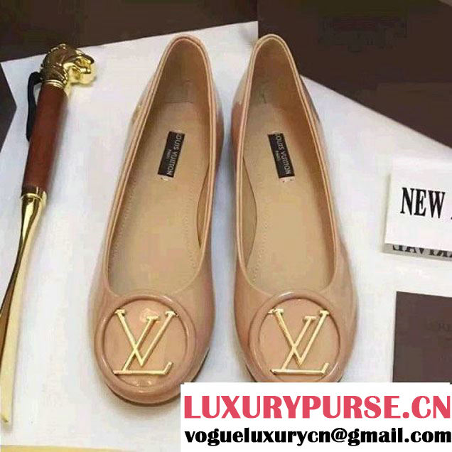 Louis Vuitton LV Logo Patent Calfskin Flat Ballerina Nude (GD2083-6102011 )