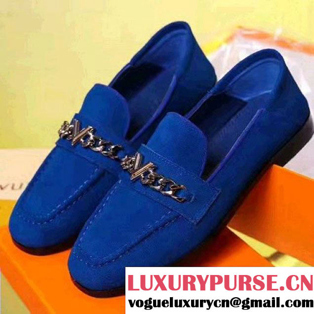 Louis Vuitton Prime Time Loafer Blue Suede 2017 (CC-7070811 )