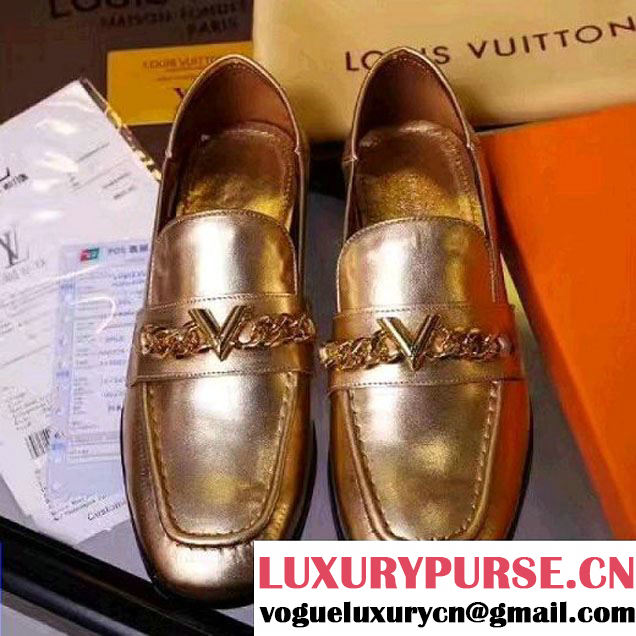 Louis Vuitton Prime Time Loafer Gold Leather 2017 (CC-7070813 )