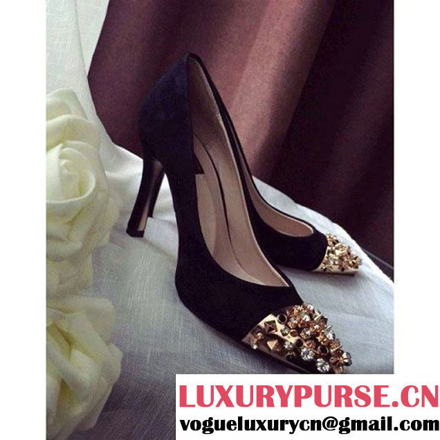 Louis Vuttion Suede Pump with Crystal Toe (GD2052-032311 )