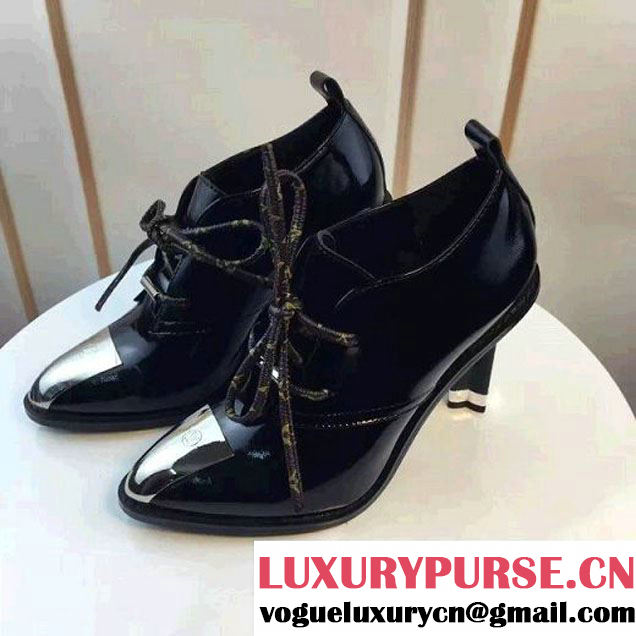 Louis Vuitton Black Patent Lambskin Lace-up Pump 2016 (GD5033-6092035 )