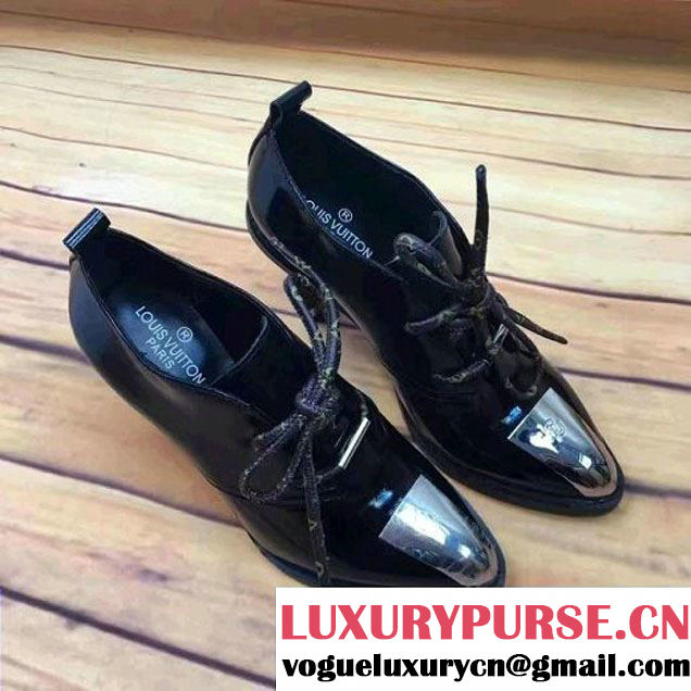 Louis Vuitton Lambskin Lace-up Pump Black 2016 (GD5033-6100601 )