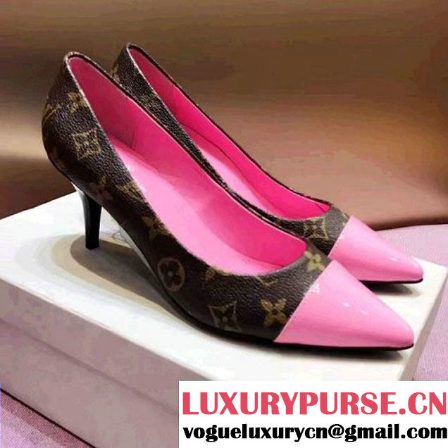 Louis Vuitton Cherie Pump In Monogram Canvas & Pink Patent Leather 1A2938 2017 (GD2057-7041411 )