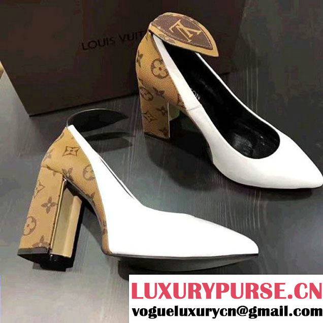 Louis Vuitton Gamble Diva Pump In Monogram Canvas & White Leather (GD5023-7041708 )