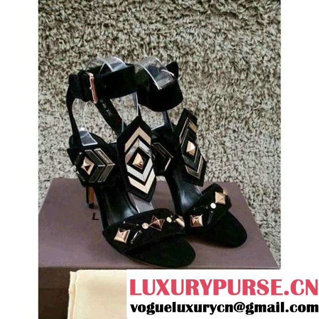 Louis Vuttion Black Suede Sandal 2015 Lookat (GD4002-030630 )