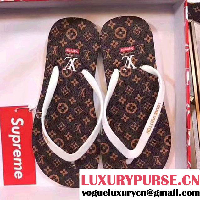 Louis Vuitton x Supreme Thong Sandal Brown 2017 (SZ3040-7060521 )