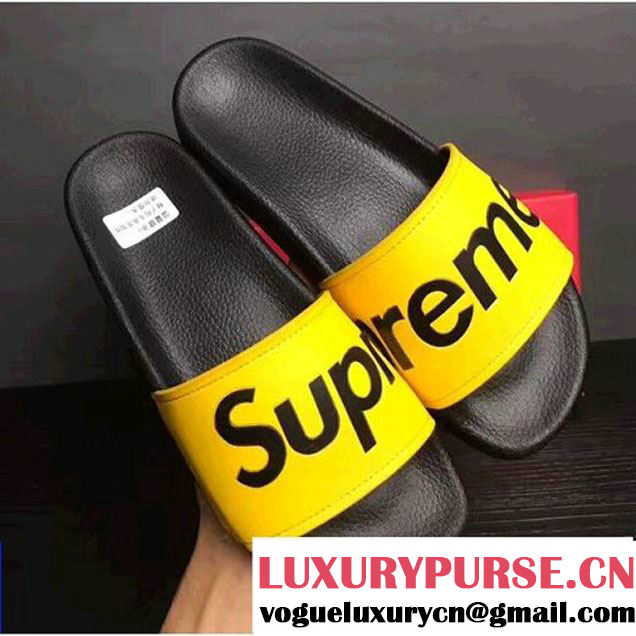 Louis Vuitton X Supreme Mules Sandals For Men Yellow 2017 (DH-7070756 )