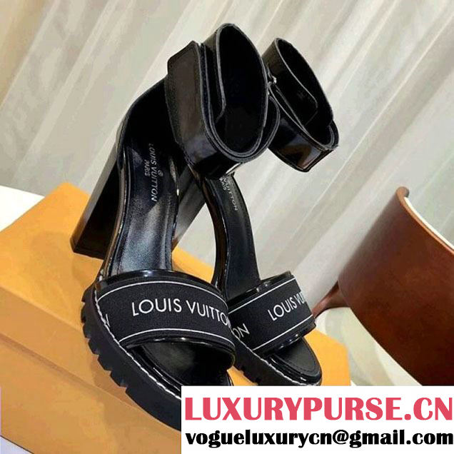 Lousi Vuitton Star Trail Sandal in Patent & Elastic 1A3Y22 Black 2018 (GD1054-8011803 )