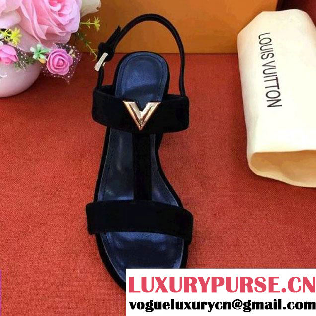 Louis Vuitton New Wave Sandal Black Suede 2018 (LG-8022817 )