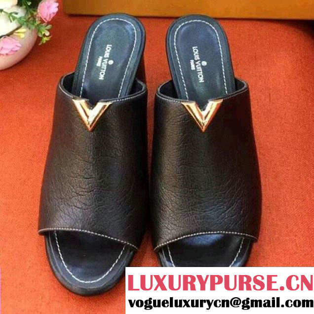 Louis Vuitton Calfskin Vanity Mule Black (LG-8022822 )