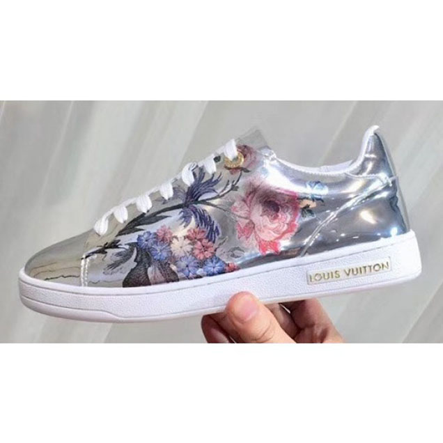 Louis Vuitton Frontrow Sneakers Floral Print Silver 2018