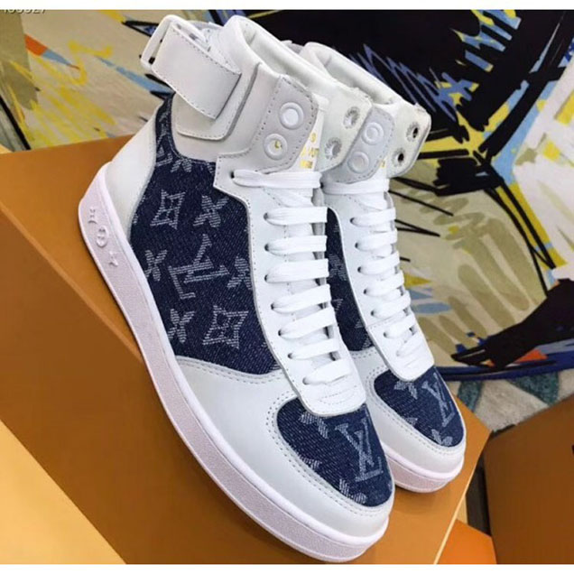 Louis Vuitton Rivoli Sneakers Boots Denim Monogram 2018