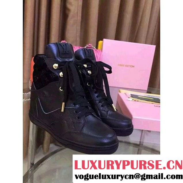 Louis Vuttion Cliff Calfskin Top Sneaker Black 2015 (GD4032-092440 )