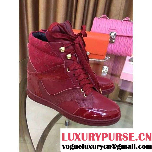 Louis Vuttion Cliff Calfskin Top Sneaker Burgundy 2015 (HD4032-092441 )