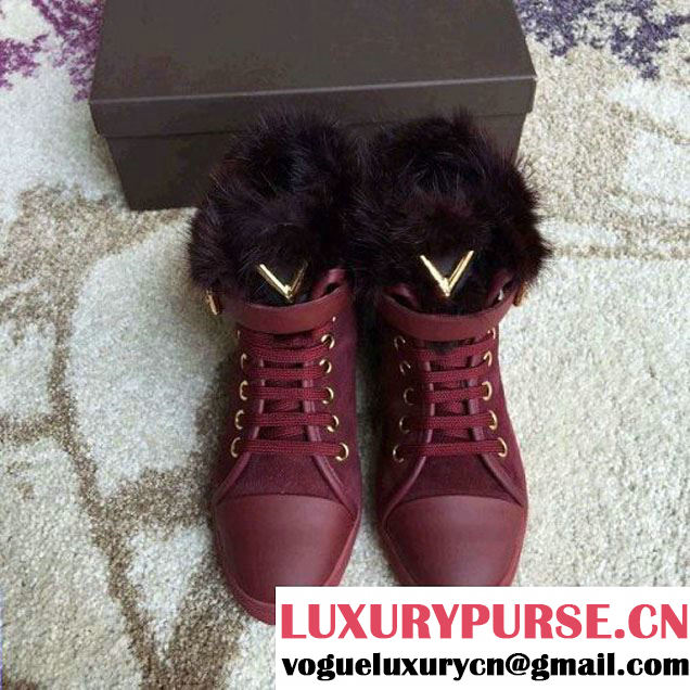 Louis Vuitton Punchy Sneaker Boot 478155 Burgundy (GD4005-102818 )