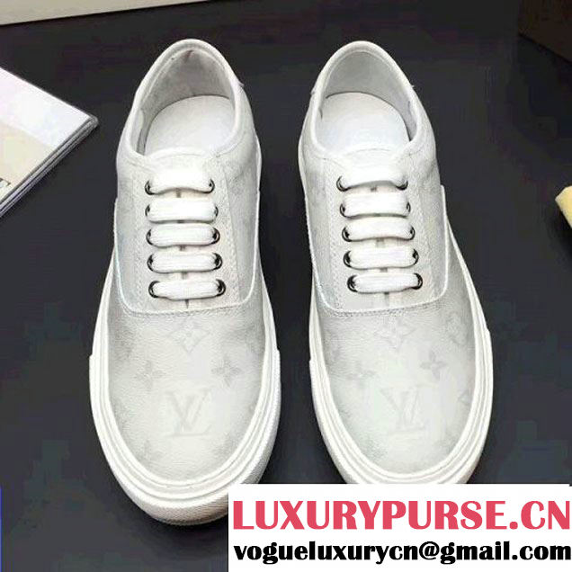 Louis Vuitton Men's Lace-up Sneaker White Monogram Canvas 2017 (K2100-7061712 )