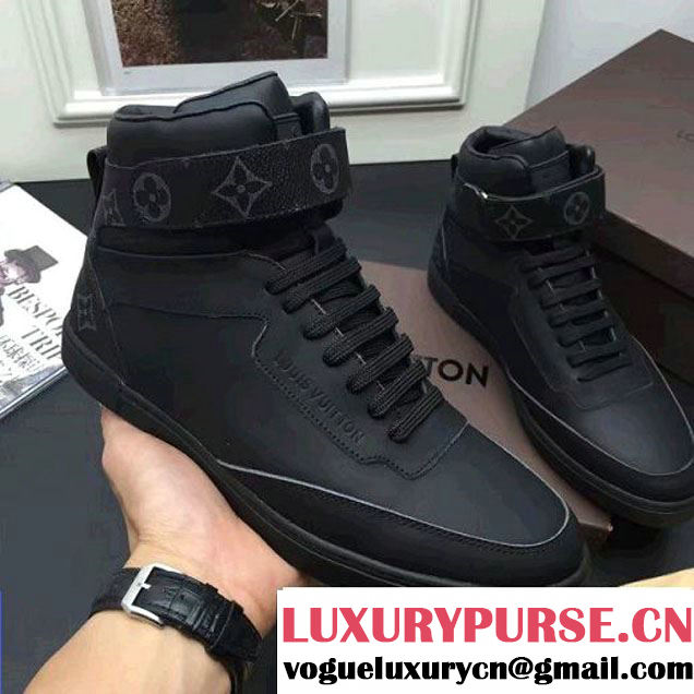 Louis Vuitton Men's Leather Sneaker Boots Black 2017 (K2100-7061715 )