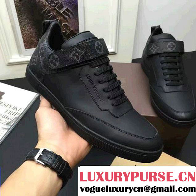 Louis Vuitton Men's Leather Sneaker Black 2017 (K2100-7061717 )