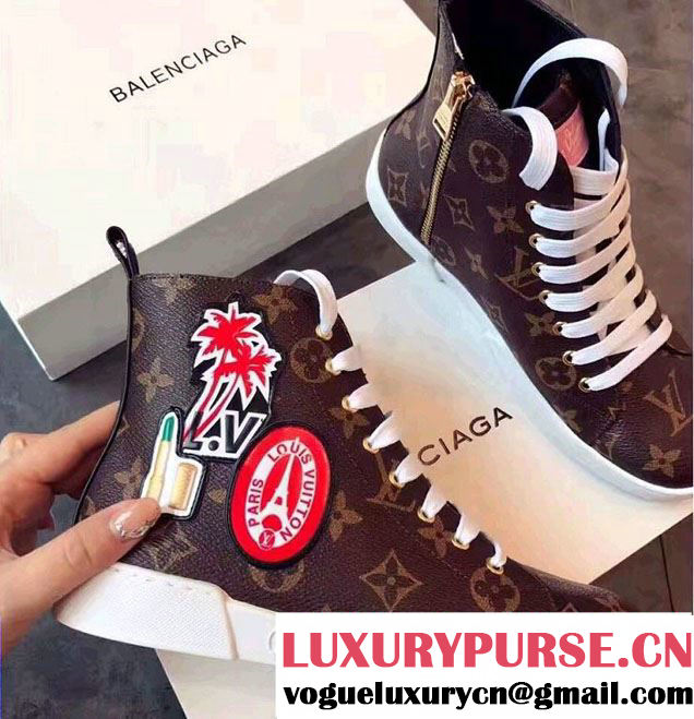 Louis Vuitton World Tour High-Top Sneakers 1A3G6L 2017