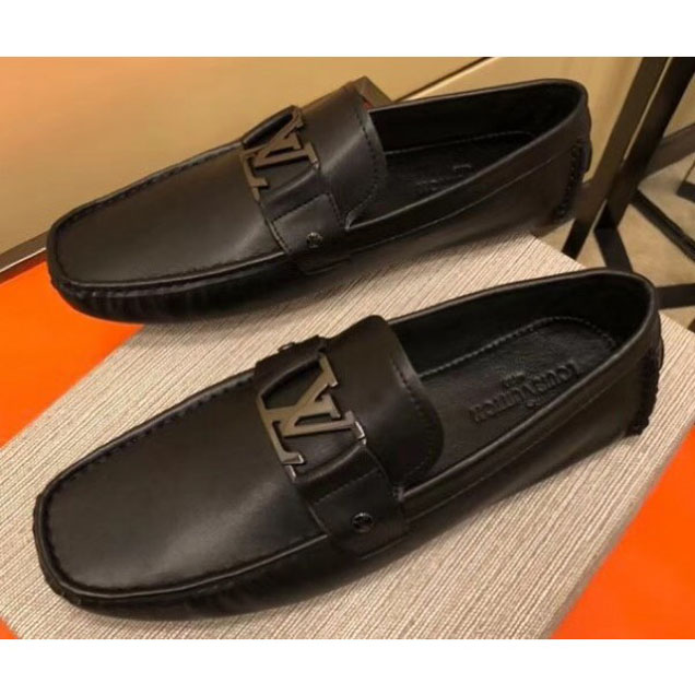 Louis Vuitton Men's Moccasin Shoes Black