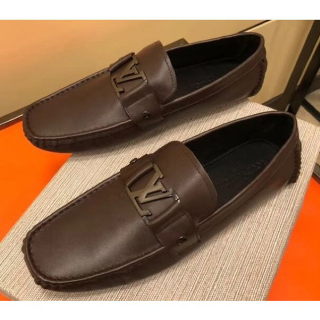 Louis Vuitton Men's Moccasin Shoes Brown