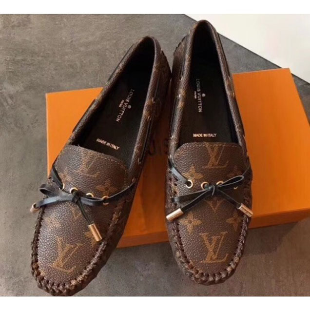 Louis Vuitton Hand-Stitched Vamp Gloria Flat Loafers Monogram Canvas 2018