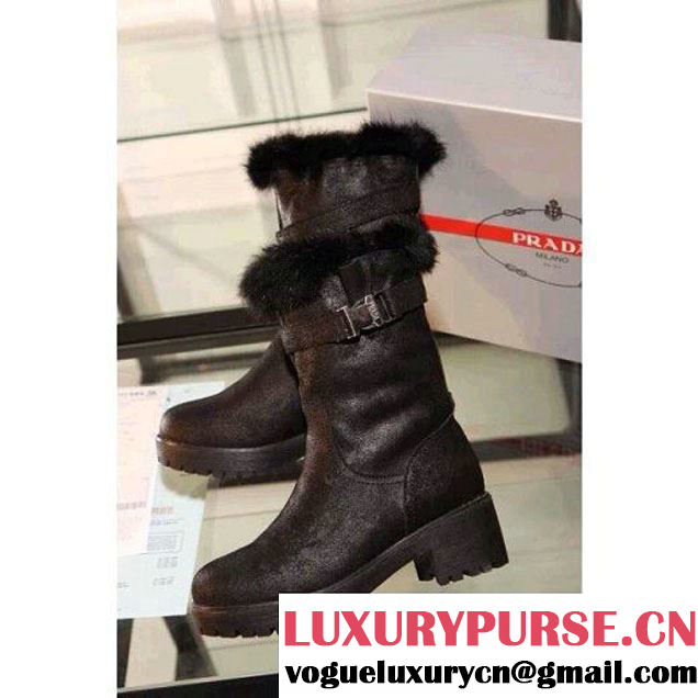 Prada Rabbit fur women's boot (SZ4023-2517 )