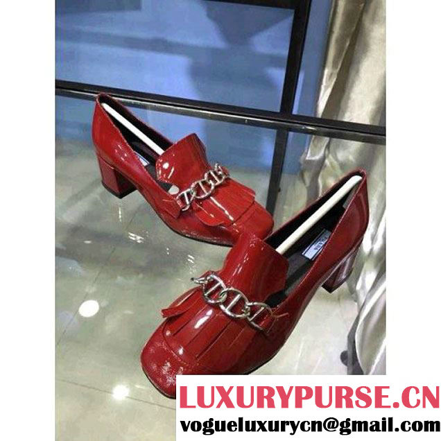 Prada Patent leather moccasin in red (GD4033-1516 )