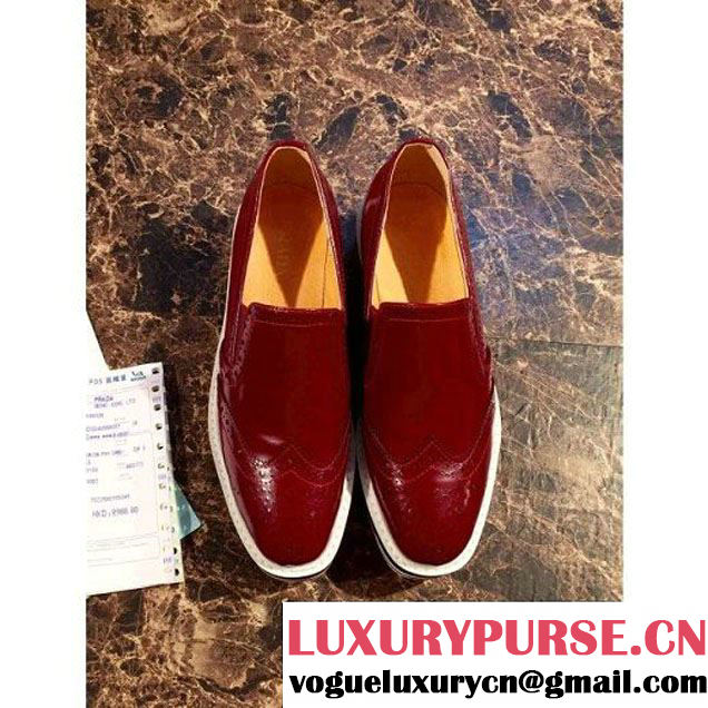 Prada Fumé Brushed Calf Leather Slipper in Red (GD1066-100631 )