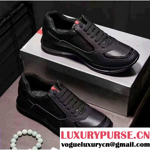 Prada Black Calfskin Sneaker For Men (5) 2017 (GD2079-7081059 )