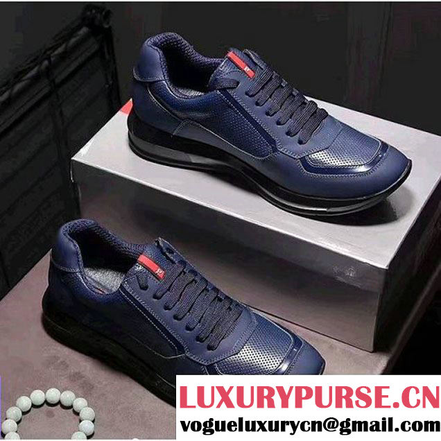 Prada Blue Calfskin Sneaker For Men (6) 2017 (GD2079-7081058 )