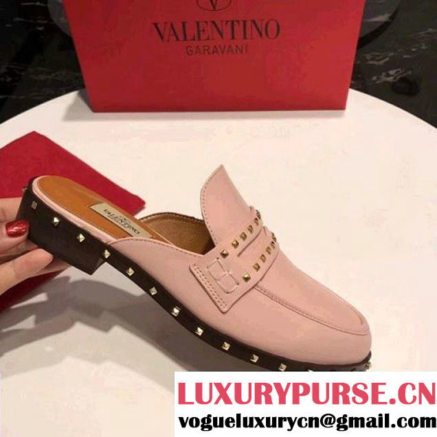 Valentino Soul Rockstud Mule in Calfskin Pink 2018 (RS-8031701 )