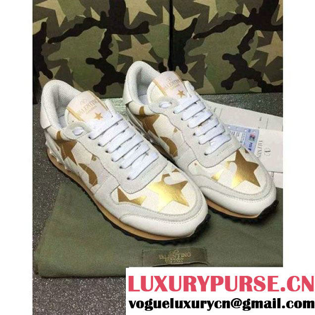 Valentino Starstudded Rockrunner Sneaker For Woman/Men White 2016 (GD3015-6082645 )