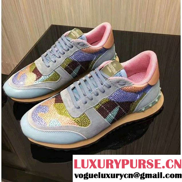 Valentino Rockrunner Sneaker For Woman Crystal Blue (9) 2017 (YL-7052357 )