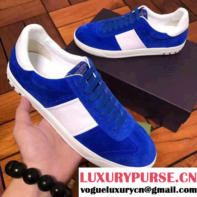 Valentino Flycrew Sneaker in Blue Suede For Men (13) 2017 (L303-7081064 )