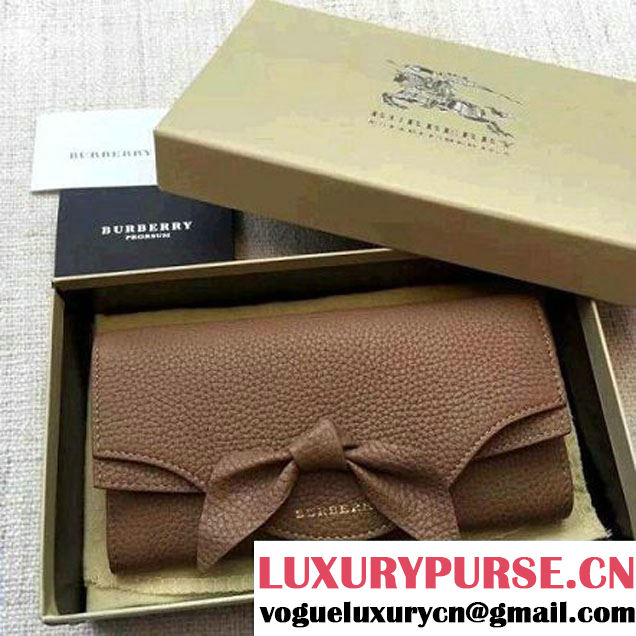 Burberry Grained Calfskin Bow Wallet In Brown (2A016-6030403 )