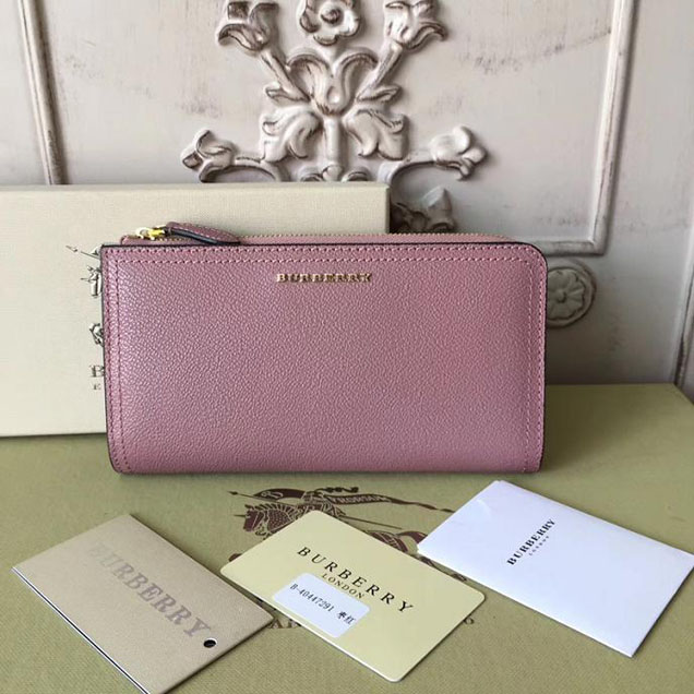 Burberry Trench Zippy Wallet Calfskin Leather Spring Summer 2017 Collection Pink