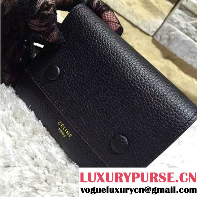 Celine Grained Calfskin Flap Wallet In Black (2A193-120110 )