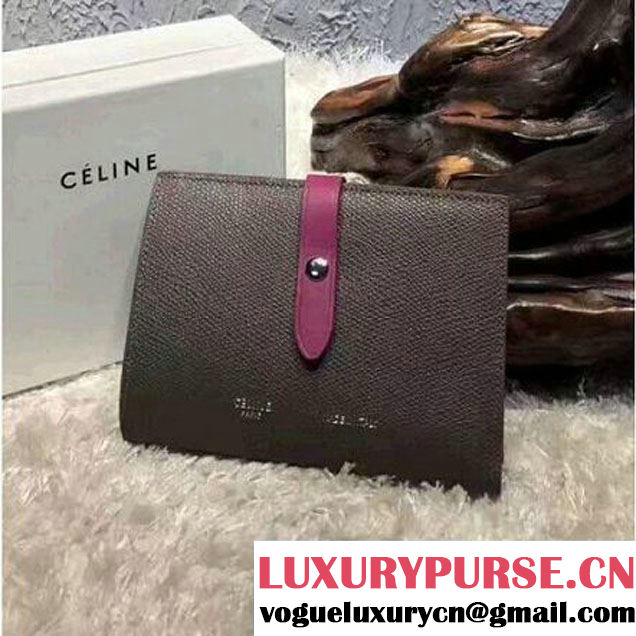 Celine Strap Grained Calfskin Medium Multifunction Wallet Blue/Light Blue Grey/Purple 2017 (OZZ-7050326 )