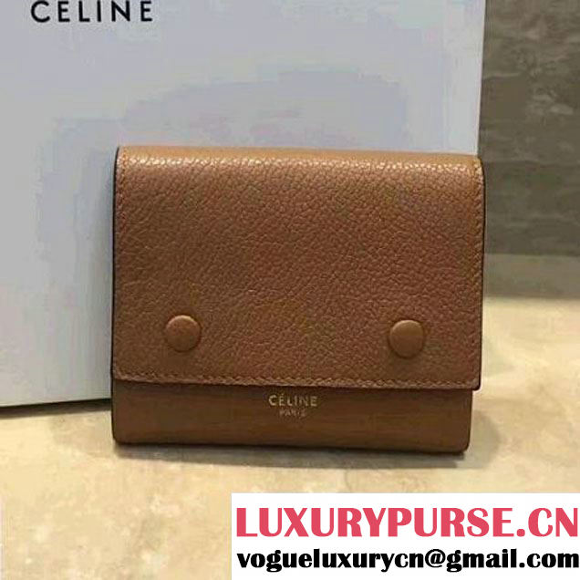 Celine Small Folded Multifunction in Baby Drummed Calfskin Tan 2017 (1A021-7072523 )