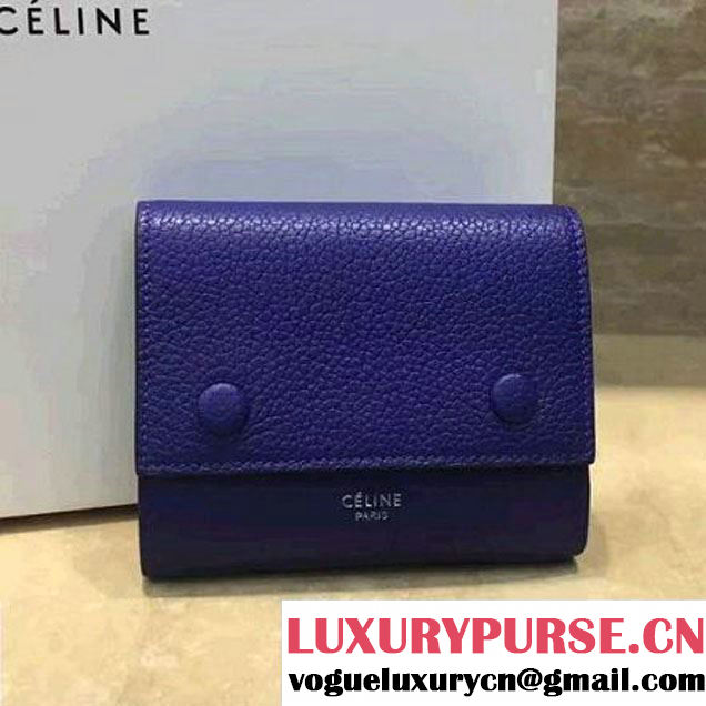 Celine Small Folded Multifunction in Baby Drummed Calfskin Royal Blue 2017 (1A021-7072527 )