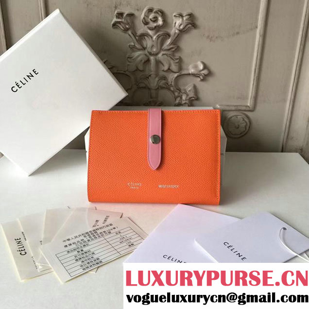 Celine Strap Medium Multifunction Wallet Fall Winter 2017 Collection Orange