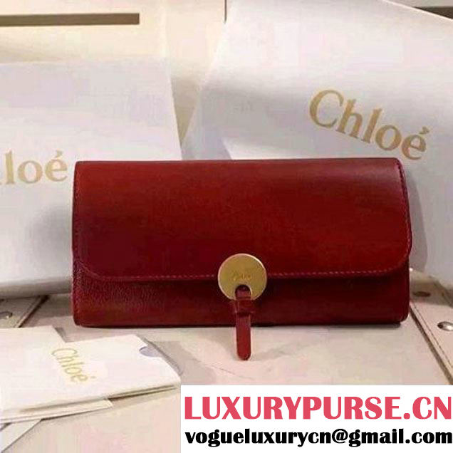 Chloe 3P0809 Smooth & Grained Calfskin Wallet Burgundy (1A069-6070805 )