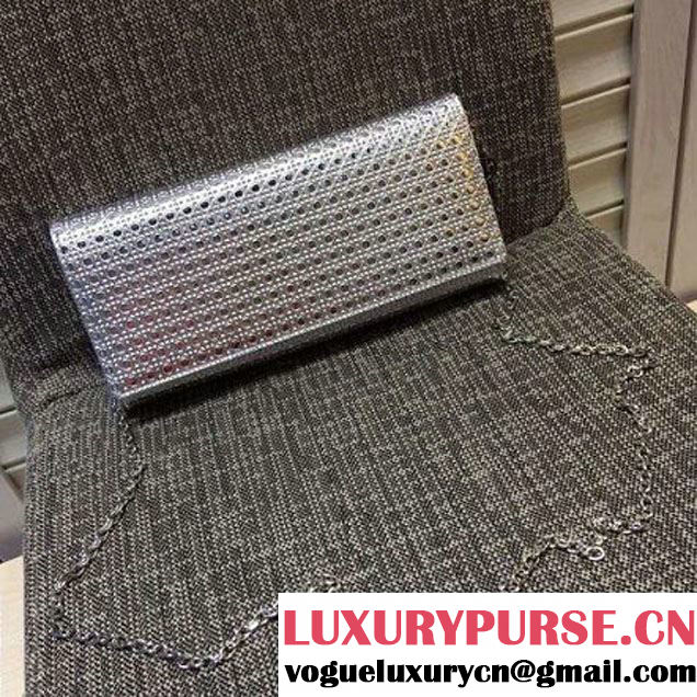 Dior Lady Dior Croisiere Wallet Silver Metallic Champagne Perforated Calfskin 2016 (XXG-6031901 )