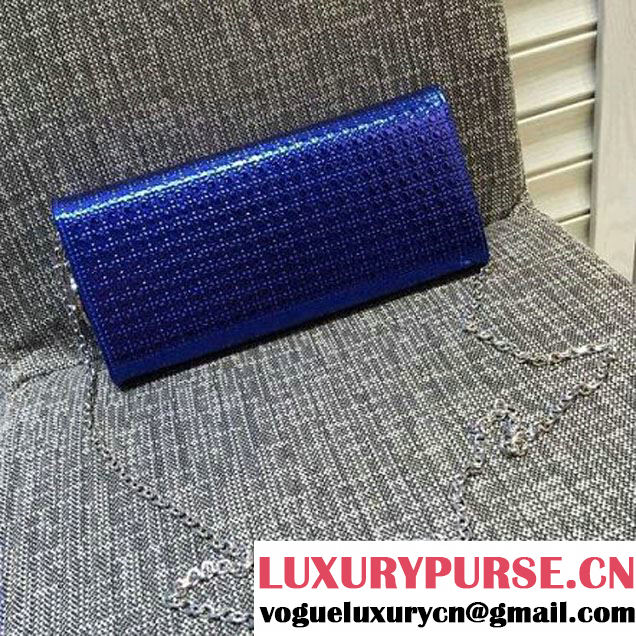 Dior Lady Dior Croisiere Wallet Blue Metallic Champagne Perforated Calfskin 2016 (XXG-6031903 )