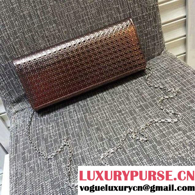 Dior Lady Dior Croisiere Wallet Coppery Metallic Champagne Perforated Calfskin 2016 (XXG-6031904 )