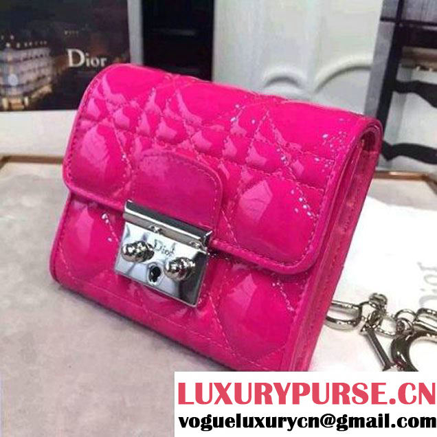 Dior Miss Dior Patent Lambskin Short Wallet Rosy (1C065-6041106 )