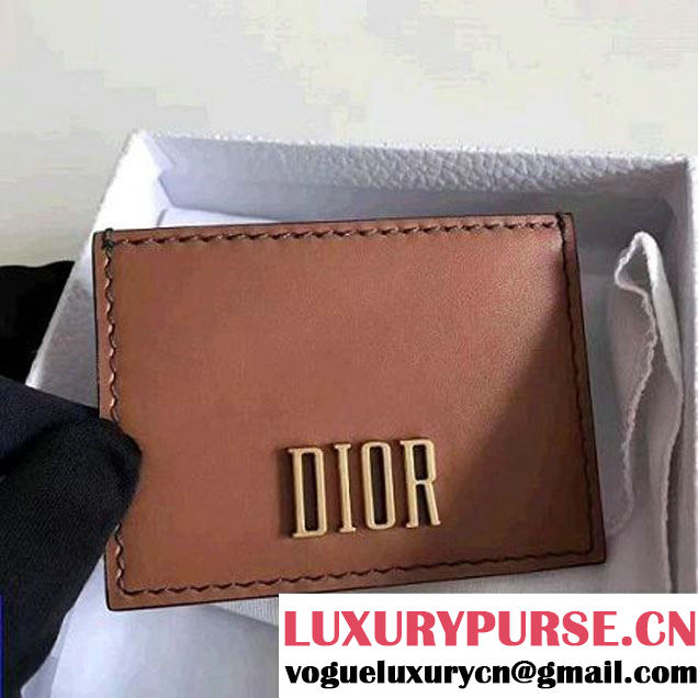 Dior D-FENCE Card Holder in Brown Calfskin 2017 (WY-7081813 )