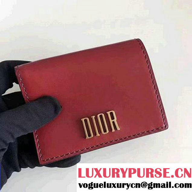 Dior D-FENCE Short Wallet in Red Calfskin 2017 (WY-7081818 )