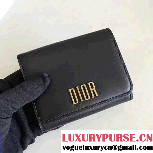 Dior D-FENCE Folded Wallet in Black Calfskin 2017 (WY-7081821 )